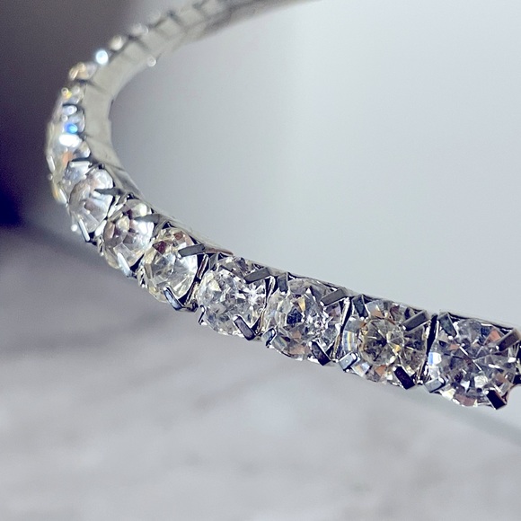 Faux-Diamond Adjustable Choker Necklace/Headband - Picture 2 of 4